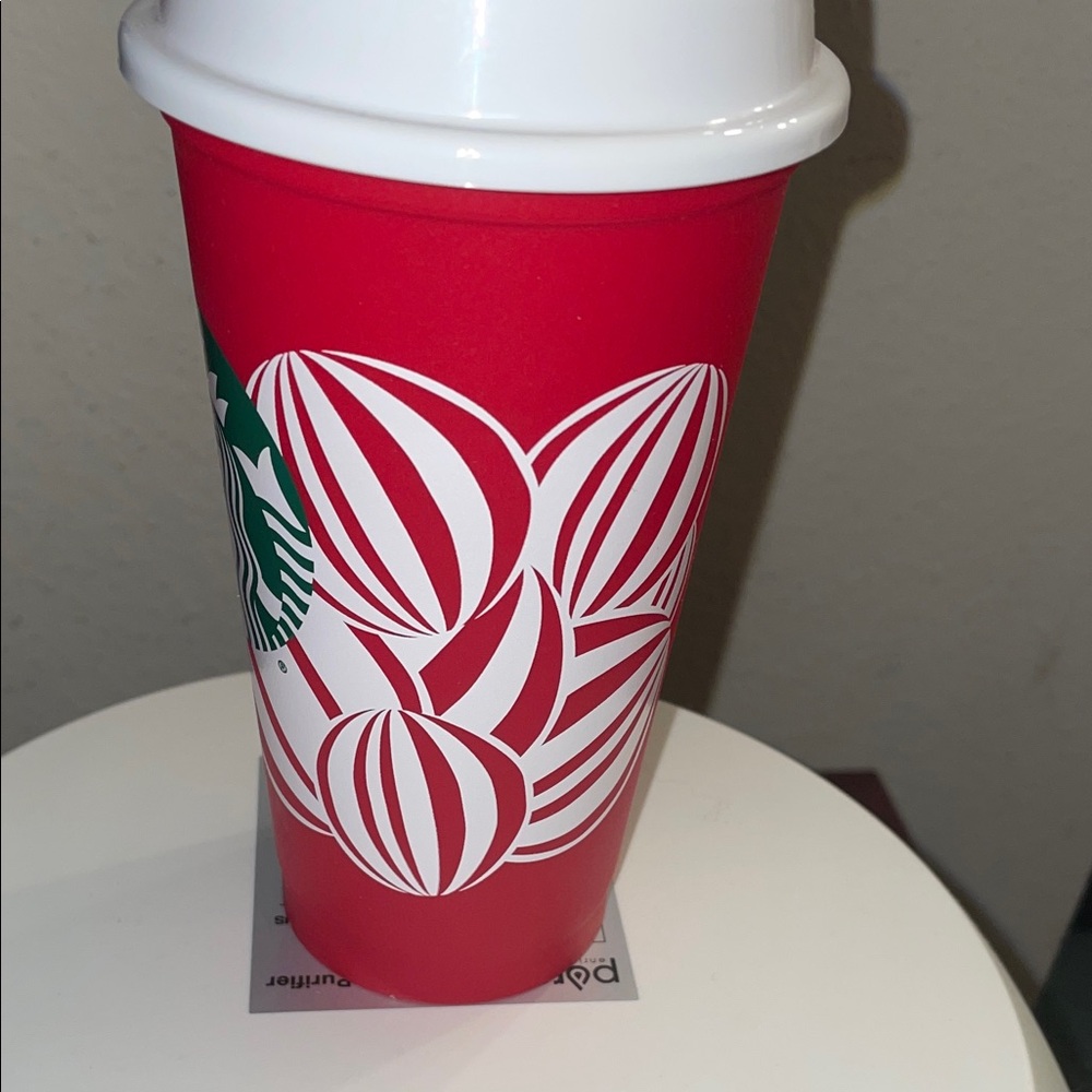 Starbucks Red and White Swirl Tumbler - Picture 5 of 5